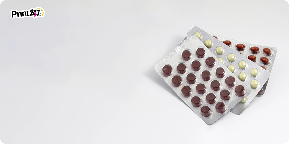 Various types of blister packaging used for pharmaceuticals and retail products.